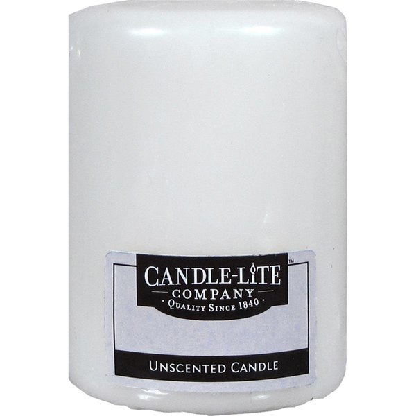 Candle Lite Candle-Lite  4 in White No Scent Pillar Candle - Pack of 12 9049190